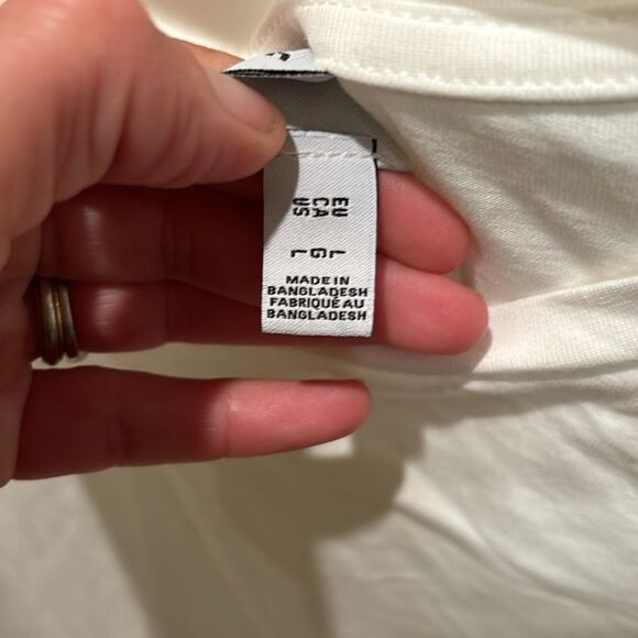 Aware by Vero Moda woman's white shirt sleeve white tee shirt/ dramatic sleeves - Picture 7 of 11